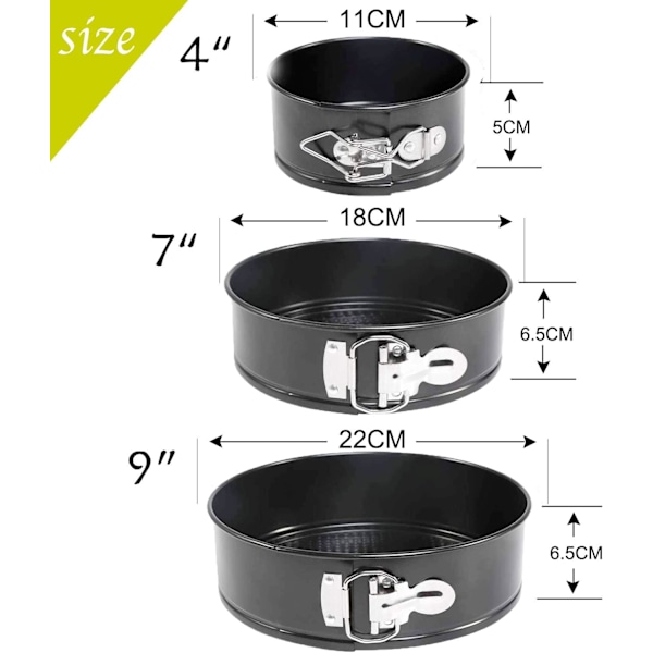 Springform Panset, Non-stick Beläggning för Enkel Rengöring, Värms Upp Snabbt med Kolstålsmaterial, Multifunktionell Springform för Cheesecake