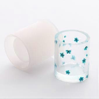 2 STK DIY Silikone Penforme Kube og Cylinder Harpiksforme Penholderform til Håndværk