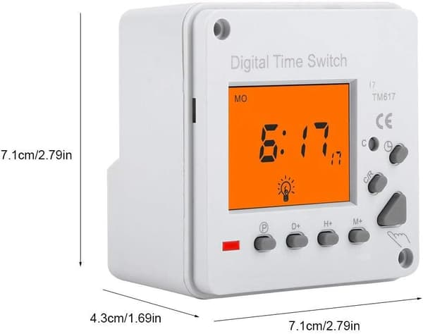 Forhåndsinnstilt programmerbar timer for husholdningsapparater, automatisk kontroll for lamper og luftfuktere, trygt giftfritt materiale, praktisk manuell bryter