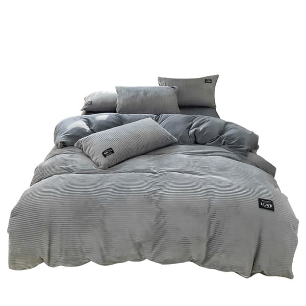 Elegant Sherpafilt, Extra Mjuk och Ventilerande, Lyxiga Sammetssängkläder, Lättskött, OEKO-TEX Certifierad (Grå, 90x90 Tum)