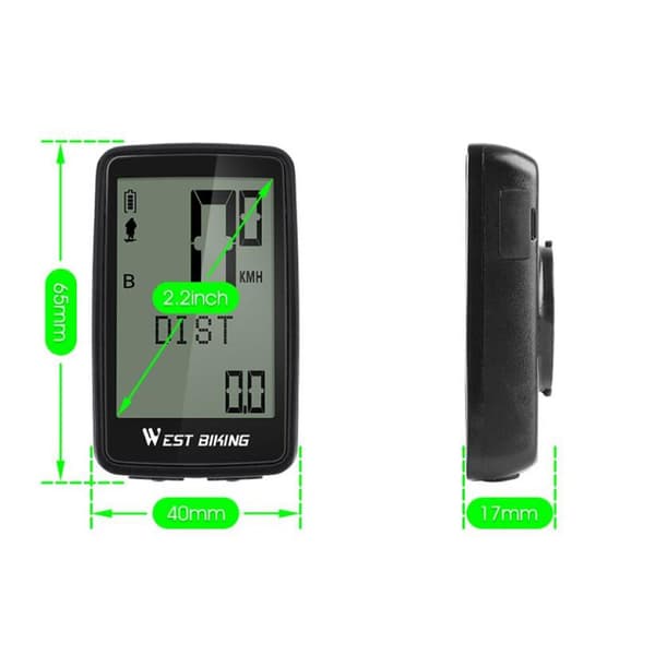 Cykelcomputer USB Uppladdningsbar Cykel Odometer Hastighetsmätare Trådlös IPX7 Vattentät