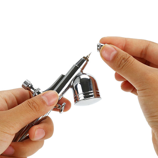 Gravity Feed Dobbelvirkende Airbrushsett Sprøytepistol For Kakedekorering/Neglekunst (130S)