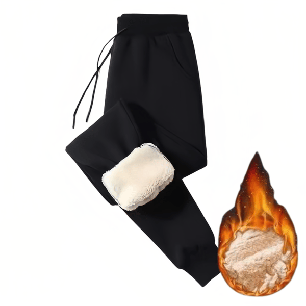 Joggingbyxor herr vinter fleece sweatpants hög midja träning byxor