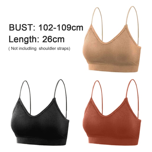 3-Piece Solid Color Vest Bra - Women's V-neck Padded Seamless