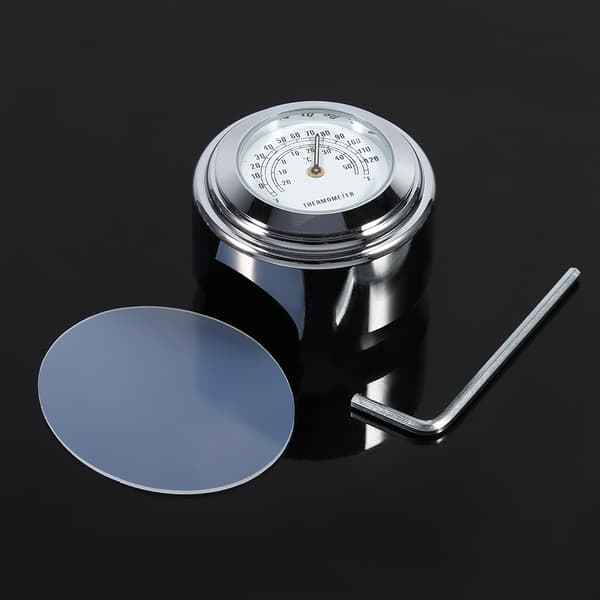 7/8\" 1\" Motorsykkelstyre Montert Termometer Vanntett Temp Skivemåler Hvit