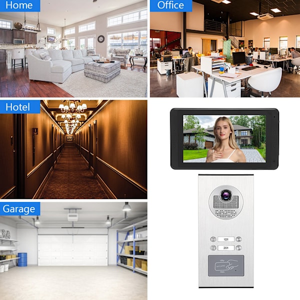7 tommer Trådløs Videodørklokke med 4-Tommers Touchscreen Monitor Vision 100-240vEU