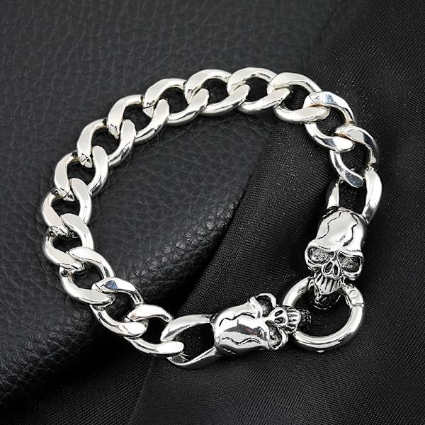 Herre Stål Håndpynt, Titanium Stål Armbånd Dødningehoved