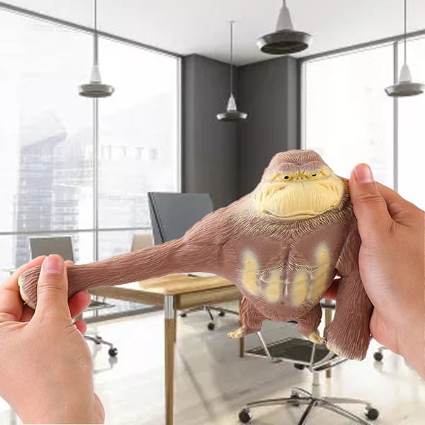 Fidget Legetøj til Børn og Voksne, Squishy Sensorisk Legetøj til Angstdæmpning, Elastisk Lim-Sand Fyldt Gummi Gorilla med Elastisk Strækbart Legeme, Blød