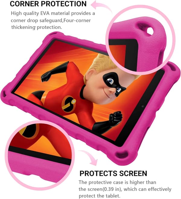 2019 Ny Fire 7 Tablet Fodral, (Kompatibel med 5:e generationen, 2015 års modell/7:e generationen, 2017 års modell/9:e generationen, 2019 års modell), Lättvikt H-pink