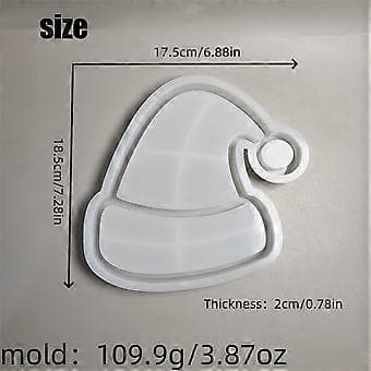 Silikonhartsbrickformar Hantverksformar Julhattsform Hartsplattformar Smyckesfatformar Silikontextur