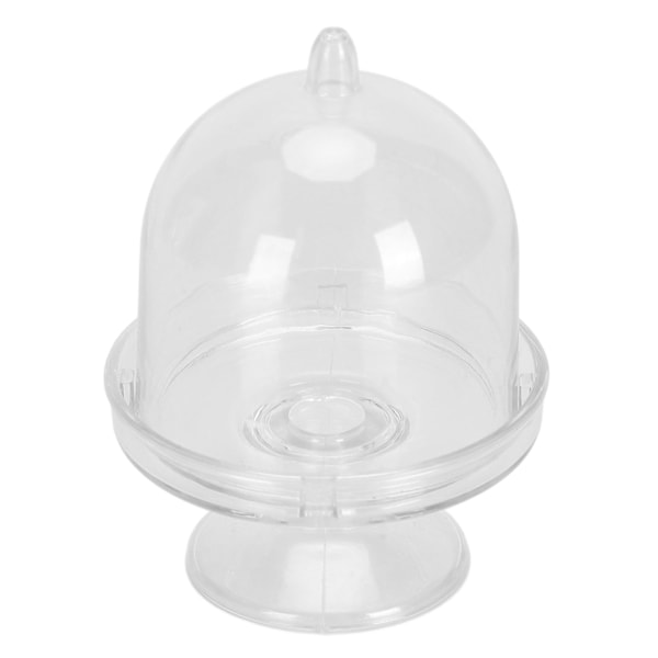 12 st Mini Tårtfat med Lock Plast Mini Tårtställ med Kupollock Klar Liten Tårtutställningsställ Transparent Godisask för Bröllopsfest