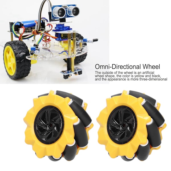 Mecanum-pyörät Omni-suuntaiset Älyrobottiauto-osat Tarvikkeet DIY-lelukomponentit 80 mm (1 pari)