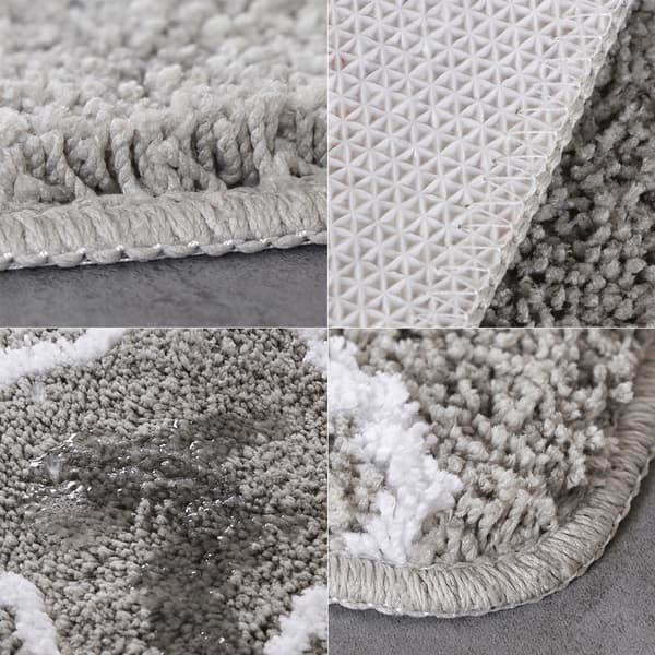 Badrumsmattor Set för din hemmiljö, Absorberande Mikrofiber Halkfri Badrumsmatta med Exceptionell Mjukhet, 2 Delar för Badrum, Dusch, Sovrum