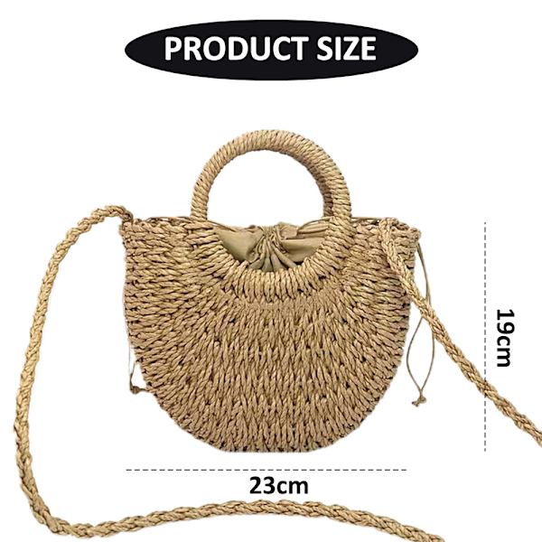 Kvinders halm crossbody taske sommer strand vævet skuldertaske
