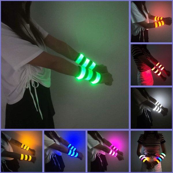 LED-armbånd Slap-armbånd Armbånd Blinkende sportspakke med 6 stk