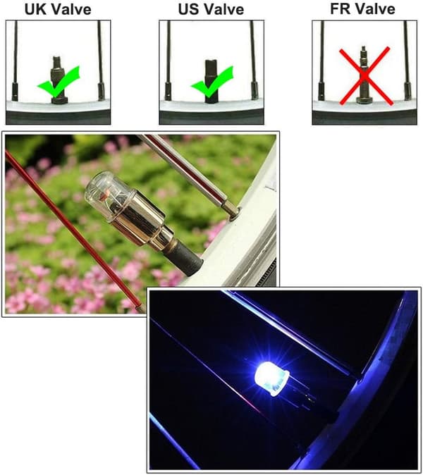 12 STK LED Hjullys Blitzlys Dækventil Hættelampe til Bil