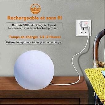 LED sfærisk lampe - genopladelig model - diameter 15 cm