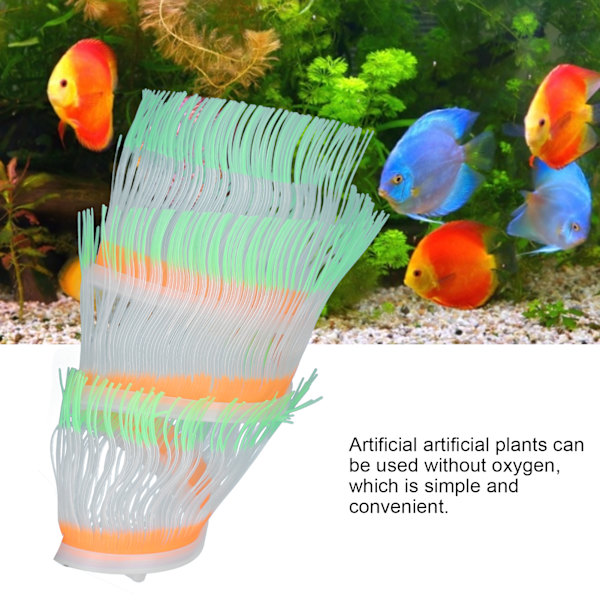 Kunstig Anemone Koralsilkon Simulering Vandplante Akvarium Fiskedam Dekoration MGrøn