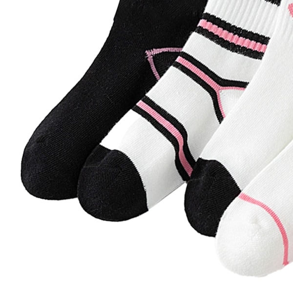 5 Par Barn Crew Strumpor Hjärtmönster Mjuk Bomull Barnstrumpor för Höst Vinter Rosa Stil XL (9‑12 År)