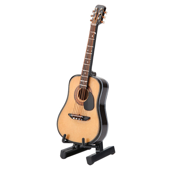Miniatur Træguitar Model Display Mini Ornamenter Håndværk Hjem Decor (10cm)