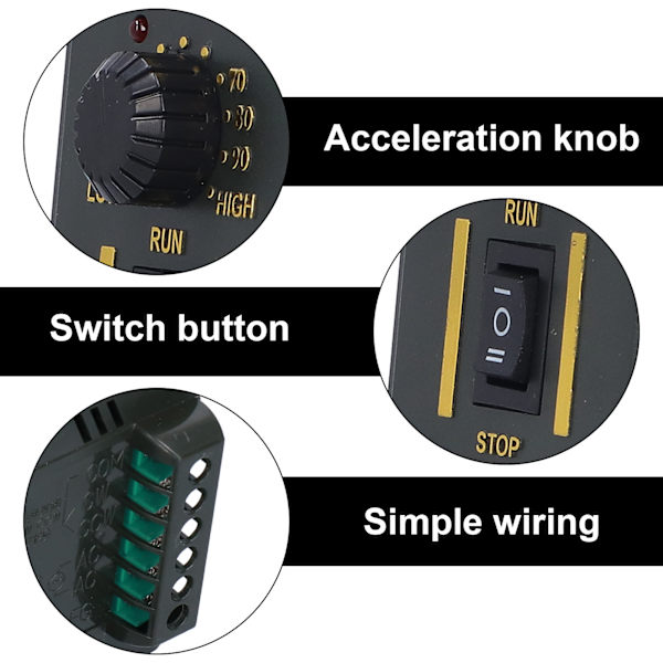 AC-moottorin nopeudensäädin Mini nopeussäädin CW CCW instrumentaatiolle 220V200W