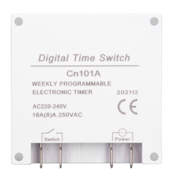 Elektronisk Timer Programmerbar LCD Digital Tidskontrol Relækontakt 16 Tænd 16 Sluk Cn101AAC220-240V