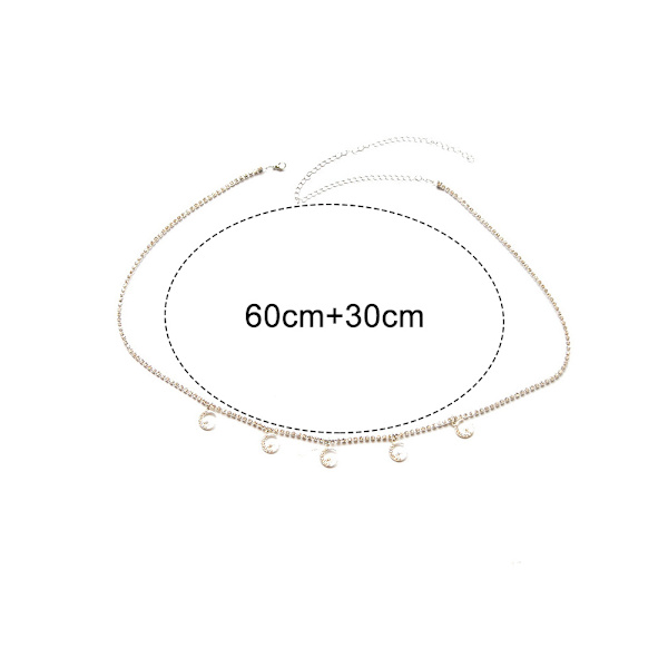 Midjekedja Crystal Belly Body Chains Moon Beach Mode Midja J