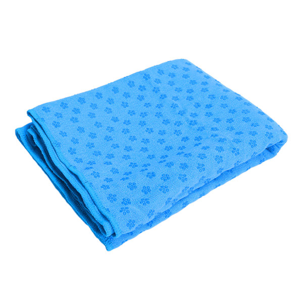 Yogamatta Handduk Mjuk Mikrofiber Halksäker Svettabsorberande Yogamatta Handduk för Pilates Träningspass Blå