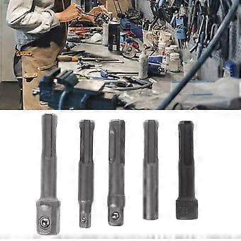 5 stk. SDS Plus 1/4 Hex Socket Driver Hammer Boremaskine Bit Chuck Adapter Bar Kit Sæt Multi