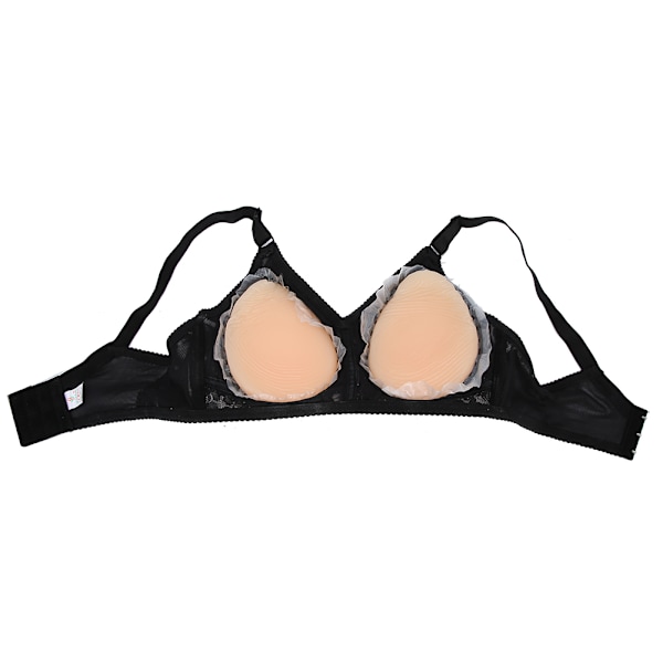 Silikonbrystform Svart Skulderstropp Kunstig Falske Bryster for Crossdresser 1000g