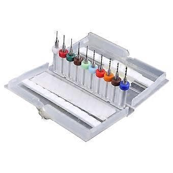 10 stk. PCB Print Circuit Board Carbide Micro Bor Bits Værktøj 0,3 mm til 1,2 mm NY Sølv