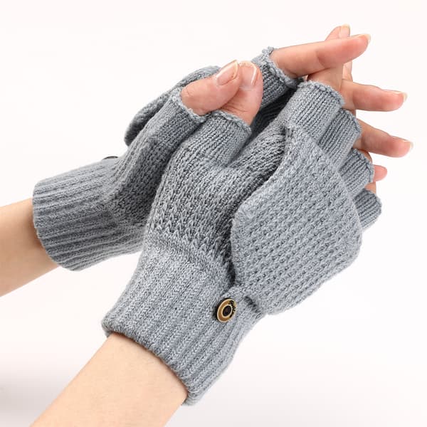 Ensfargede hansker, varme hansker med dobbel funksjon Light gray