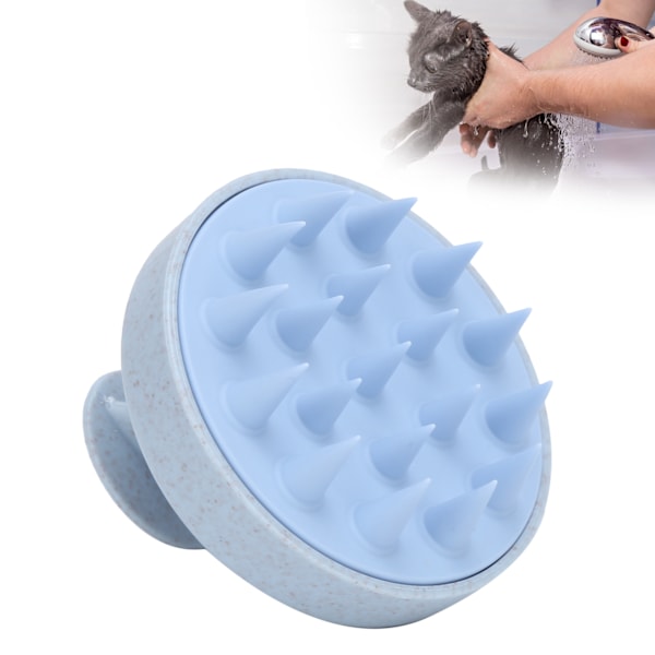 Pet Massage Brush Multifunctional Soft Silicone Pet Grooming Tool for Massage BathingLight Blue