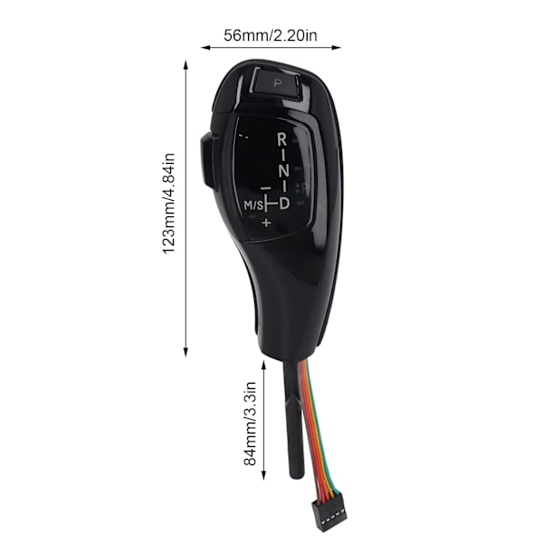 LED Växelspaksknopp Växelspak Huvud Retrofit Kit med Motorstartstoppknapp för E61 E60 E46 LHD Blank Svart