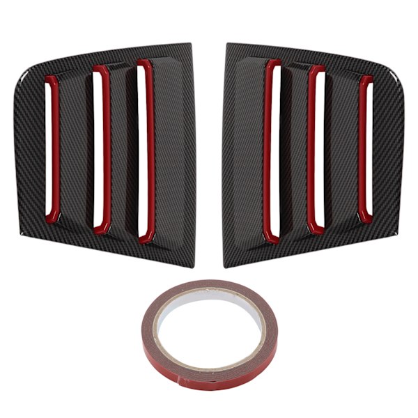 2 stk. Bilsideskarmluftere i Kulfiber-stil Udskiftning til Dodge Charger 2011-2021 (Sort med Rød Trim)