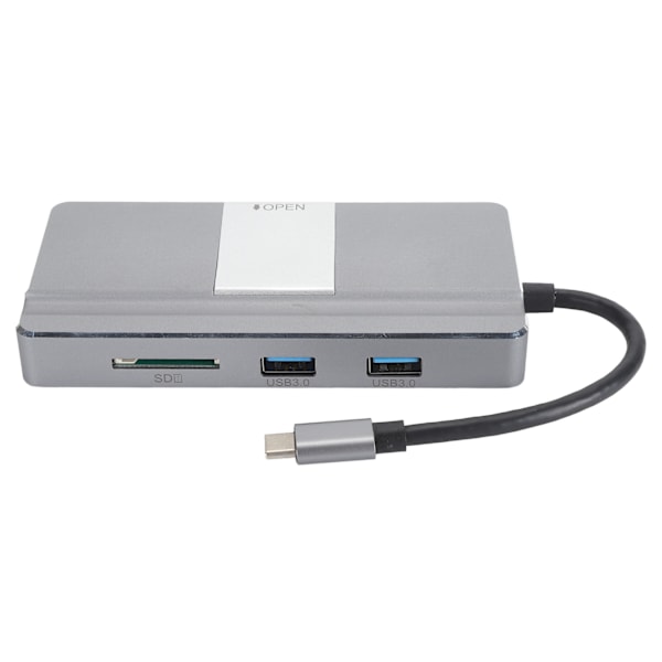 8-i-1 USB C Hub Typ C till 4K HD Multimedia Interface RJ45 USB3.0 USB2.0 PD Lagringskortplats MicroStorage-kortplats USB C Hub-adapter