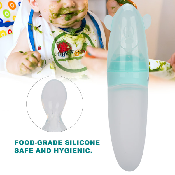 Silikon Squeeze Spoon Feeder til Spædbørn Risgrød Flasker Mad Dispenser Ske til Baby