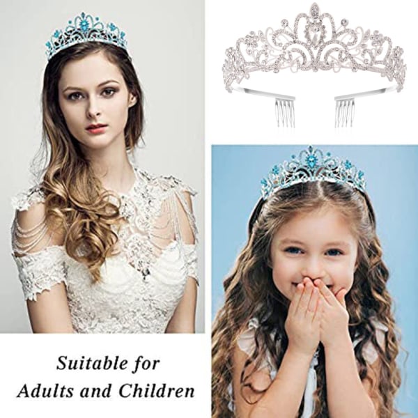 Tiara-kruunut naisille ja tytöille, elegantti prinsessakruunu tiara naisille