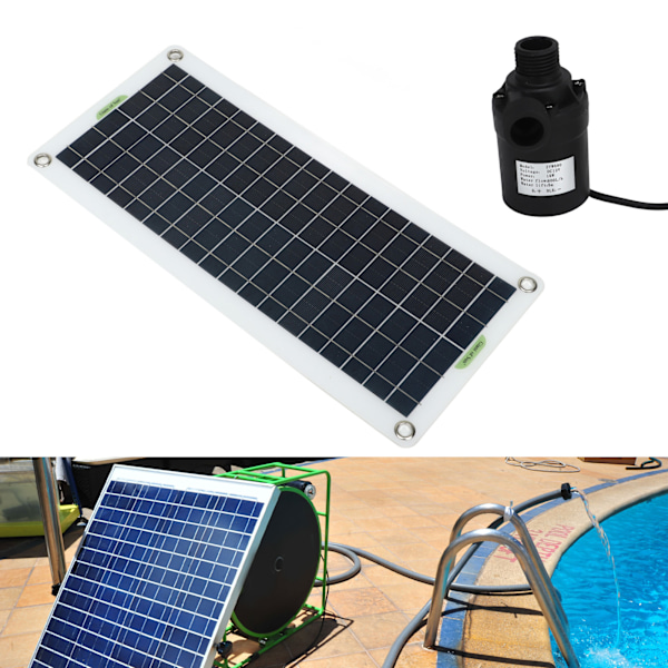 Solvandpumpe Kit 30W Polykrystallinsk Silicium 800L I Timen Solenergi Vandpumpe til Campingvogn Drivhus Camping