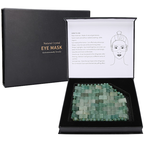 Ögonmask ansiktsmassager Naturlig Jade Sten Släcker Trötthet Minskar Sömn Avkoppling Vård Verktyg Aventurin