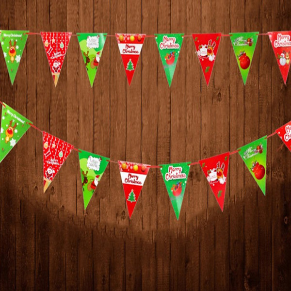 Julehængende Bunting Banner til Fest Festival Fejring Julepynt Ornamenter (#10)