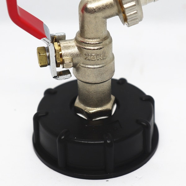 Fin Flow Control IBC Tank Adapter til hurtig kontaktskift, forkromet messingadapter med sikkerhedsventil, snap-on hane-stik til