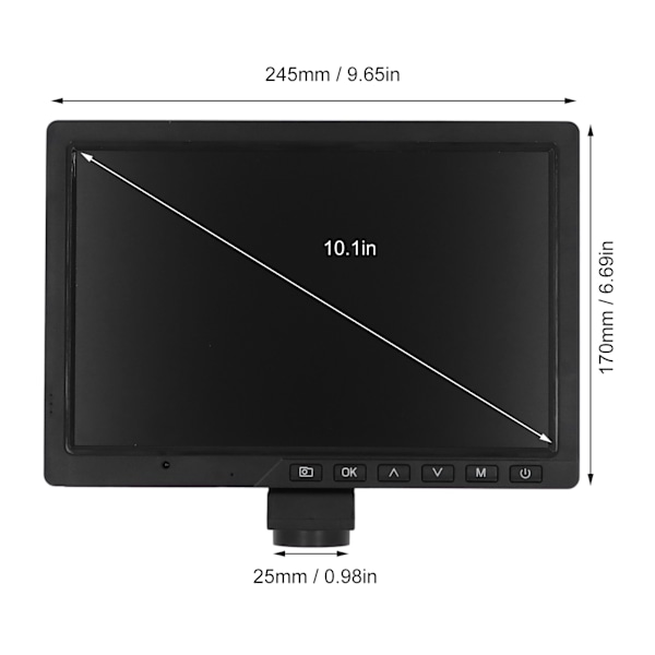 Boreskop Inspektionskamera Industriel Endoskop Fleksibel Slange 10,1 tommer Integreret HD Mikroskop EU Stik 100‑240V