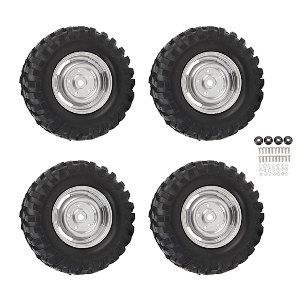 4 st RC Crawler Däck 1,9 tum Gummi Universal RC Däck med Plastfälg för Axial 1/10 Fjärrstyrda Bilar Silver
