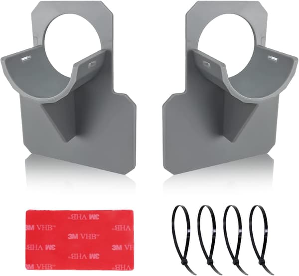Forebygger at rør glider, holdbart ABS-materiale slangebeslag til swimmingpoolrørholdere, justerbart design til overjordisk pool (2 stk., grå)