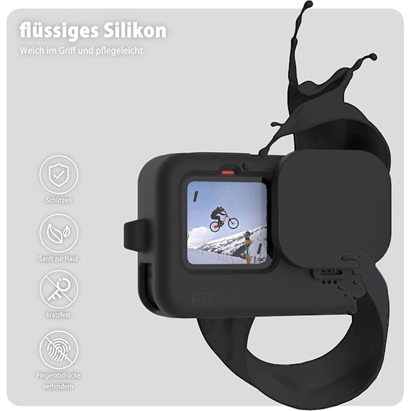 Go Pro Hero 11/10/9 Sort Beskyttende Etui i Silikonegummi