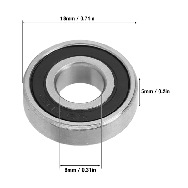 10 stk. Gummiforseglede Dybe Rillkuglelejer Miniaturelejer (698-2RS 8x19x6mm)