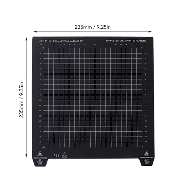 Forårstålstrykplade 2-sidet PLA ABS Printbar Magnetisk Fleksibel 3D-udskrivning Forårstålstålplade 235 X 235mm