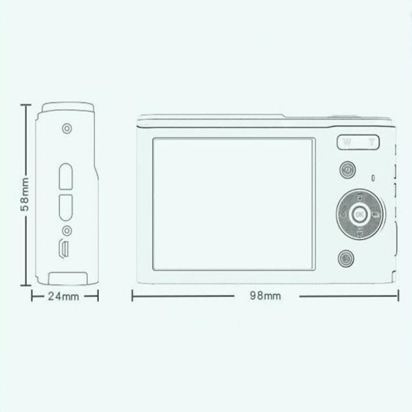 Digitalt kamera 2.8 LCD kompaktkamera, kompaktkamera, bærbar