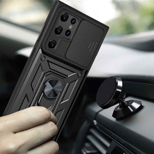 Samsung Galaxy S23 Ultra -kotelo Ring CamShield Musta